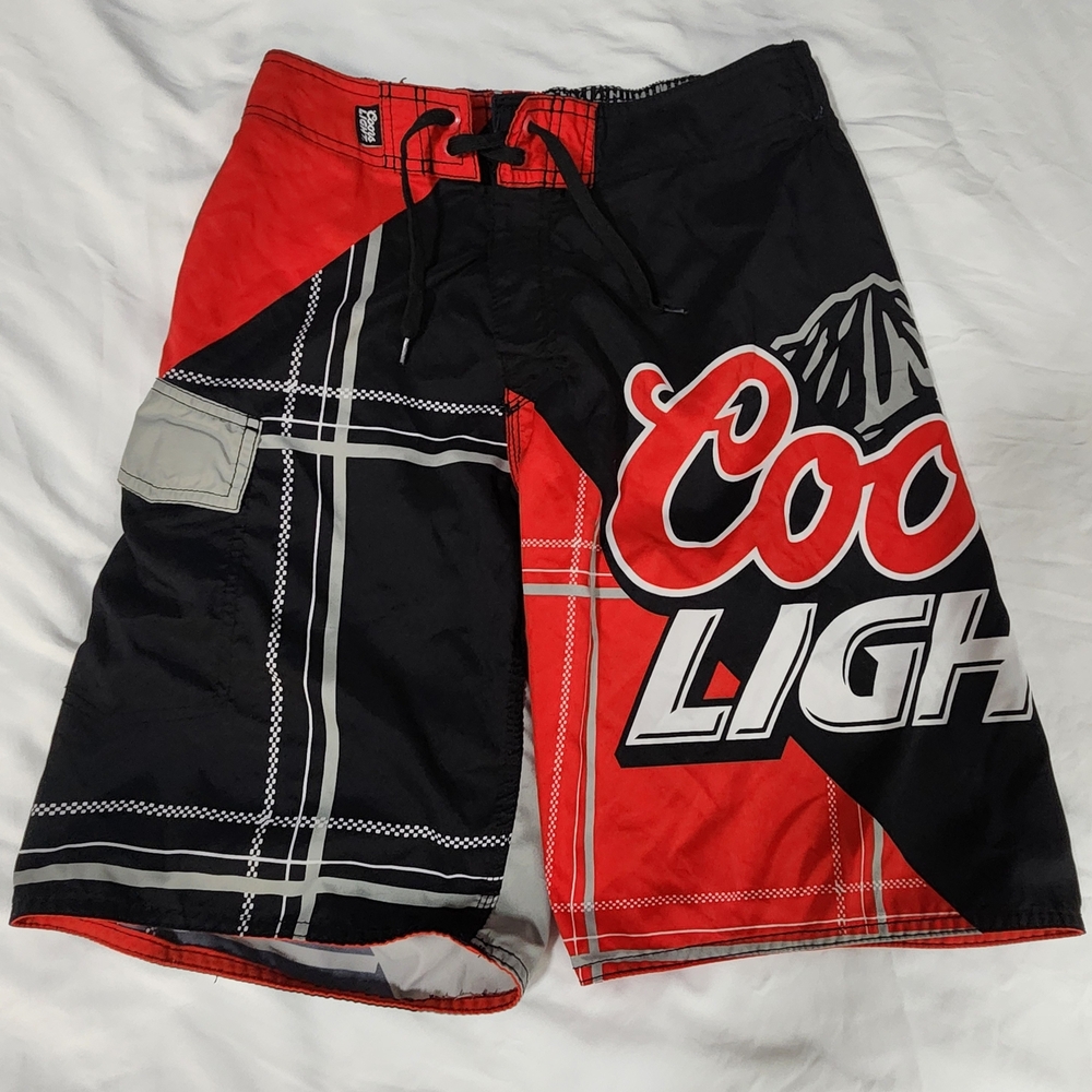 Coors Light Red and Black Men's Swim Board Shorts